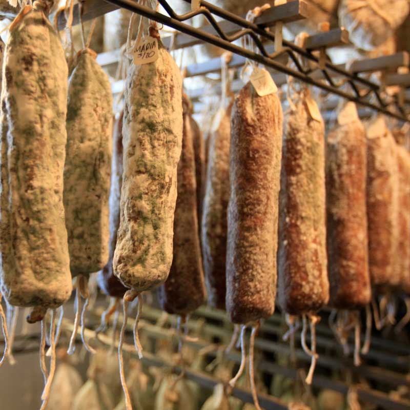 image of drying meats at Oxbow Napa Fatted Calf