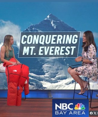 Nicole Santiago on NBC discussing her summit of Mt Everest